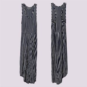 Sundays in Brooklyn by Anthropologie Navy Blue & White Striped Midi Dress